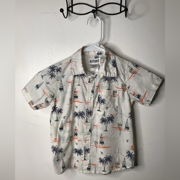 Kids' Boys Tropical Print Shirt - White - Picture 1 of 5